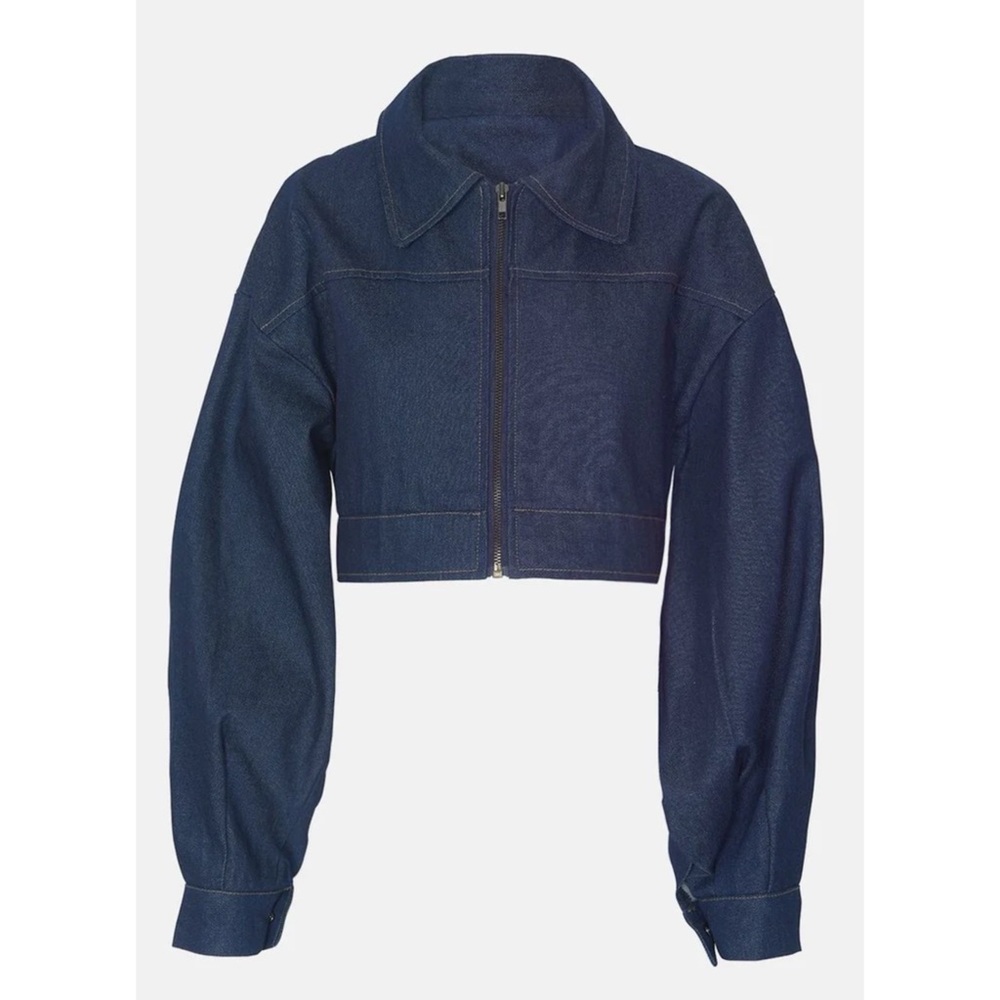 The Frankie shop indigo denim ballon jacket